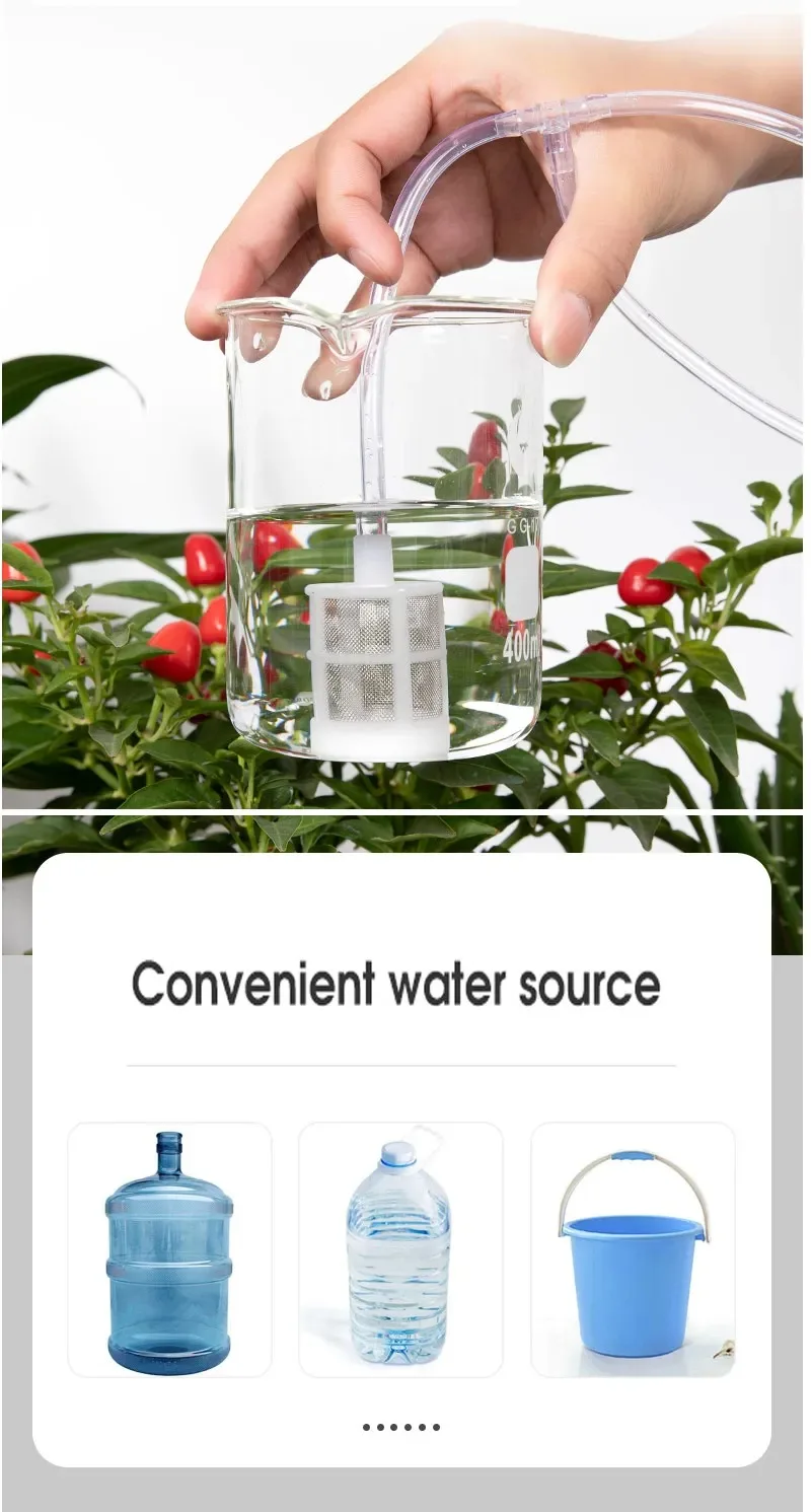 Garten-Tropfbewässerungsgerät, Doppelpumpen-Controller, Timer-System, solarenergie, intelligentes automatisches Bewässerungsgerät für Pflanzen – Detail 7