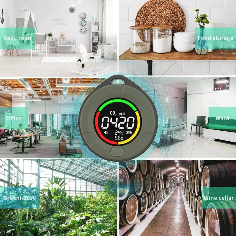 

Mini CO2 Detector Upgraded Air Quality Monitor Portable Indoor Carbon Dioxide Monitor with LCD Display