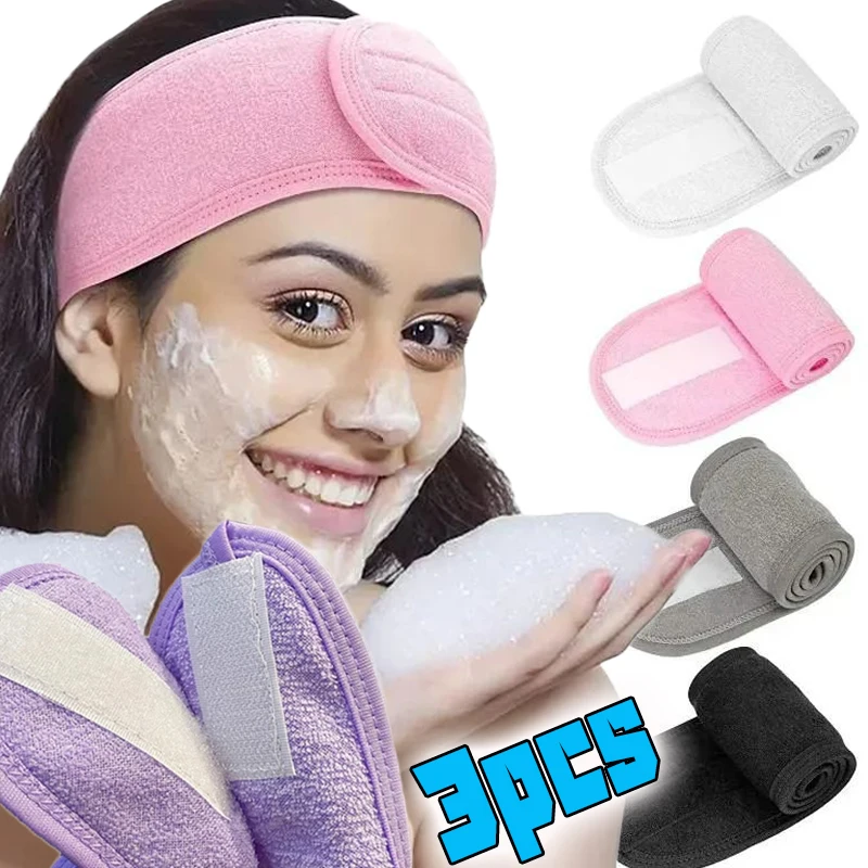 

Регулируемая широкая повязка на голову для женщин, повязка на голову для спа, йоги, ванны, душа, макияжа, мытья лица, косметическая повязка на голову, полотенца, аксессуары для волос