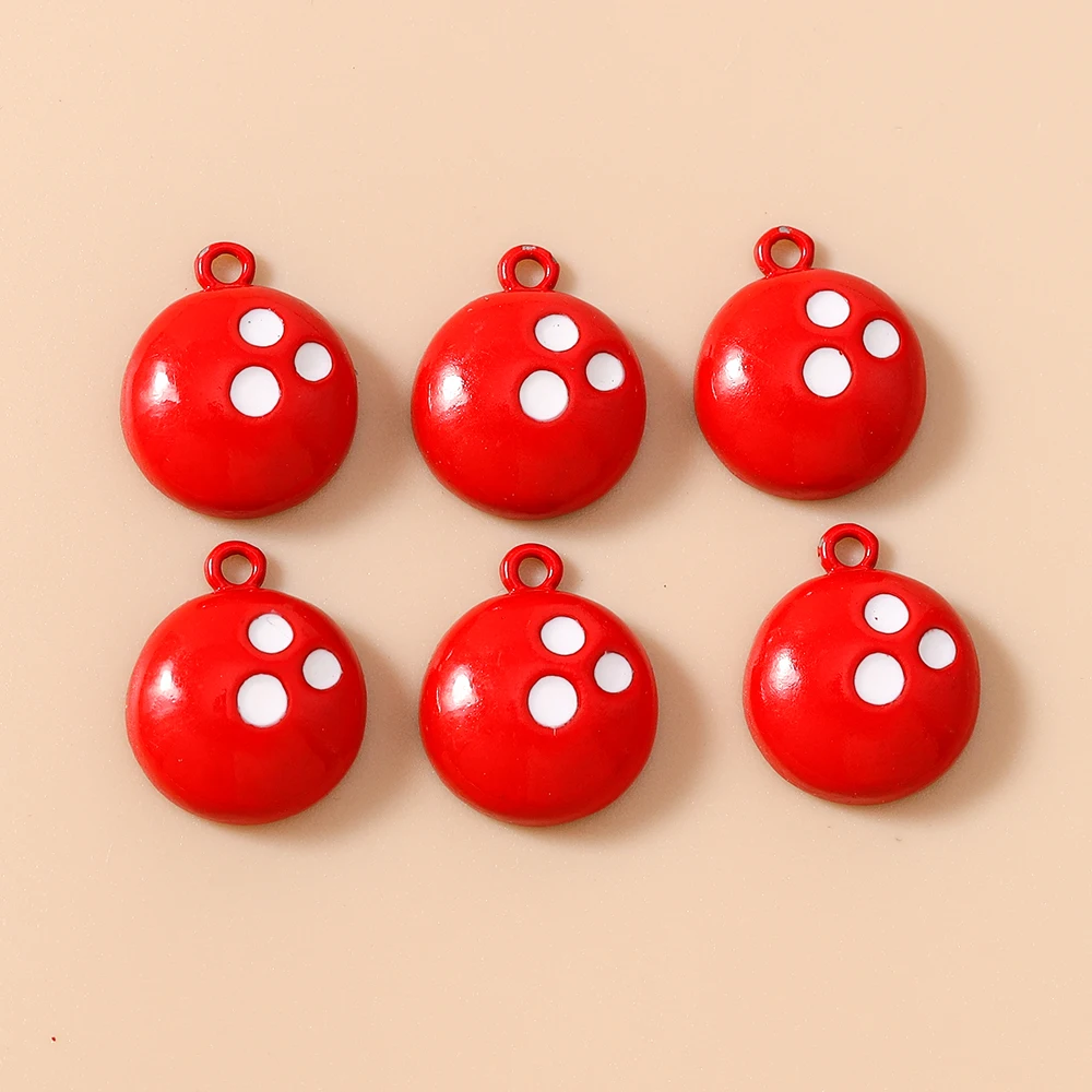 Leslie 10 Stück süße Bowling-Schüssel-Charms für Tropfen-Ohrringe, Armbänder, Halsketten, Schmuckherstellung, handgefertigtes DIY-Zubehör – Detail 9