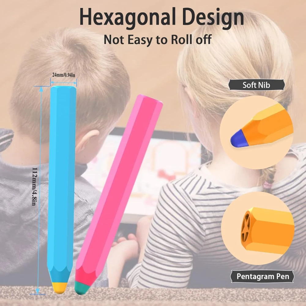 Stylus Pens for Touch Screens, Crayon Stylus for Kids Pencil, 3 Pack Silicone Universal Capacitive, Compatible with IPad Tablets