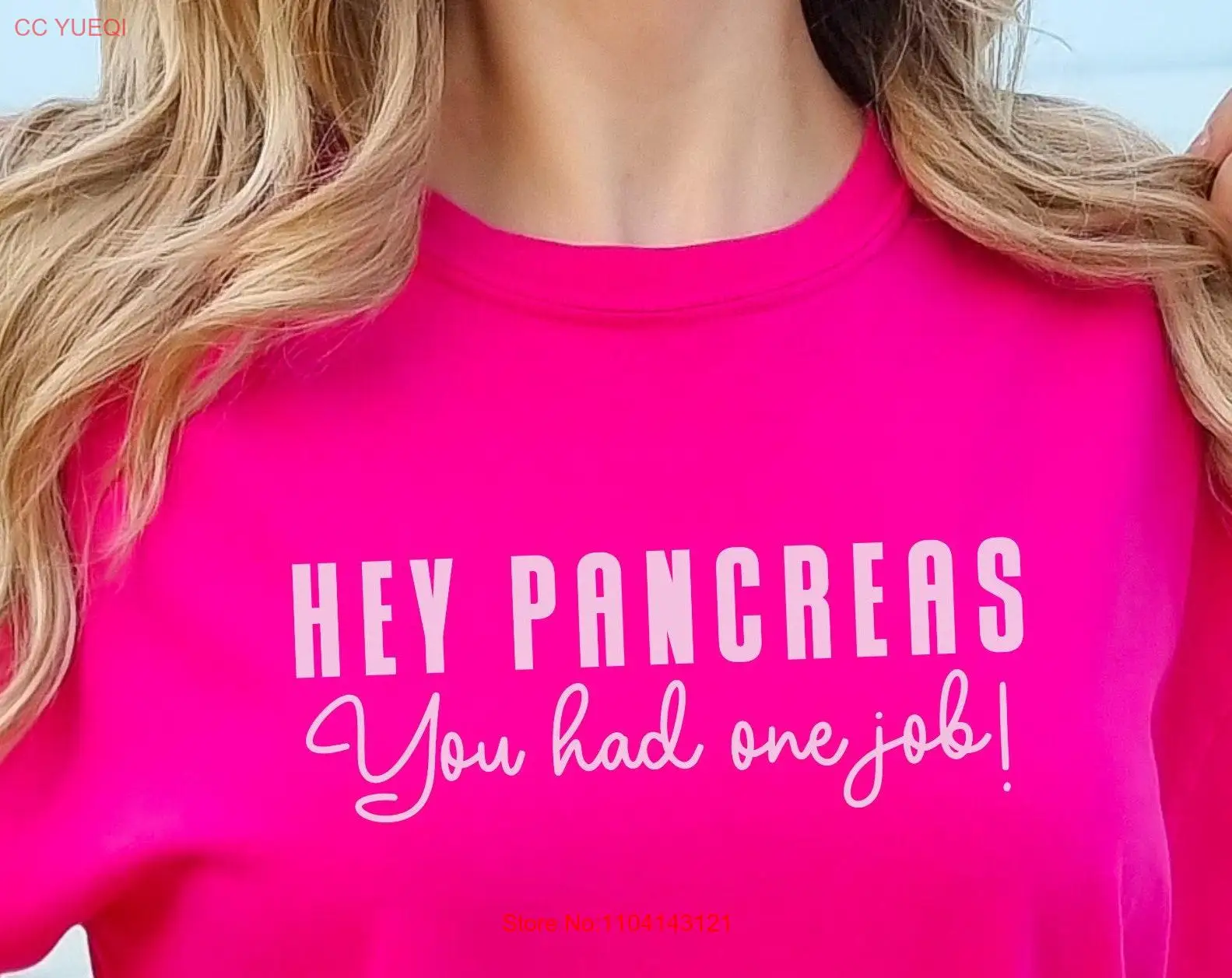 Hey Pancreas Diabetes T Shirt Type 1 Awareness One T1D Diabetic Walk for Diaversary long or short sleeves