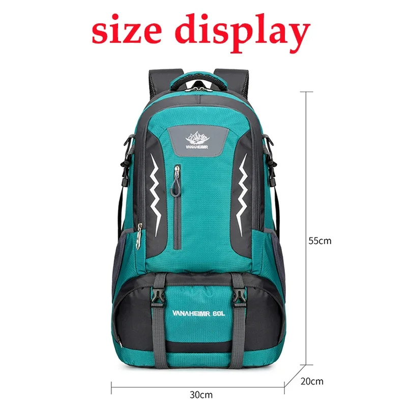 60L Unisex Men Waterproof Backpack Outdoor Travel Packs Nylon Multifunction Sport Trekking Rucksack Hiking Camping Bags for Male