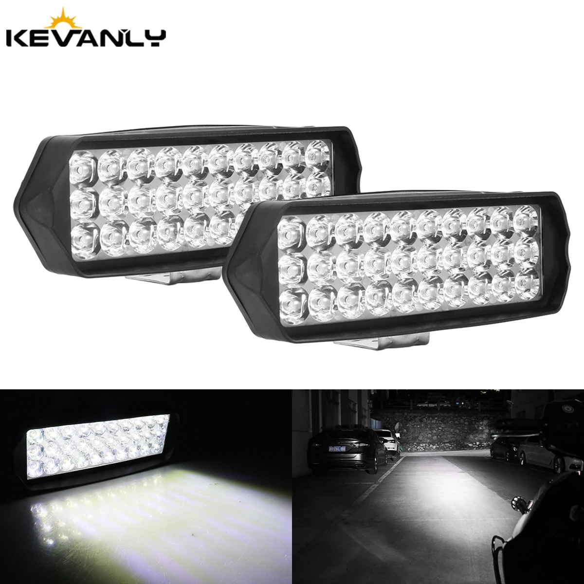 

12-85v Motorcycle Headlight 30LED Super Bright Waterproof Auxiliary Spotlight Automobile Front Worklight With Bracket 6000K