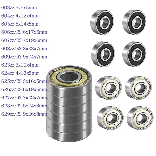 10PCS Łożyska подшипники 603 604 605 606 607 608zz 608-2RS 609 623 624 625 626 627 628 629 ZZ RS Łożyska kulkowe poprzeczne 베어링