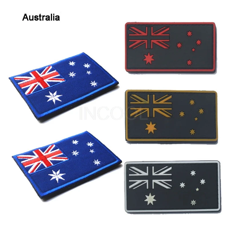 Australia Flag Infrared Reflective IR Patches Embroidered PVC Armband Appliqued Australian Patch For Clothing Bag