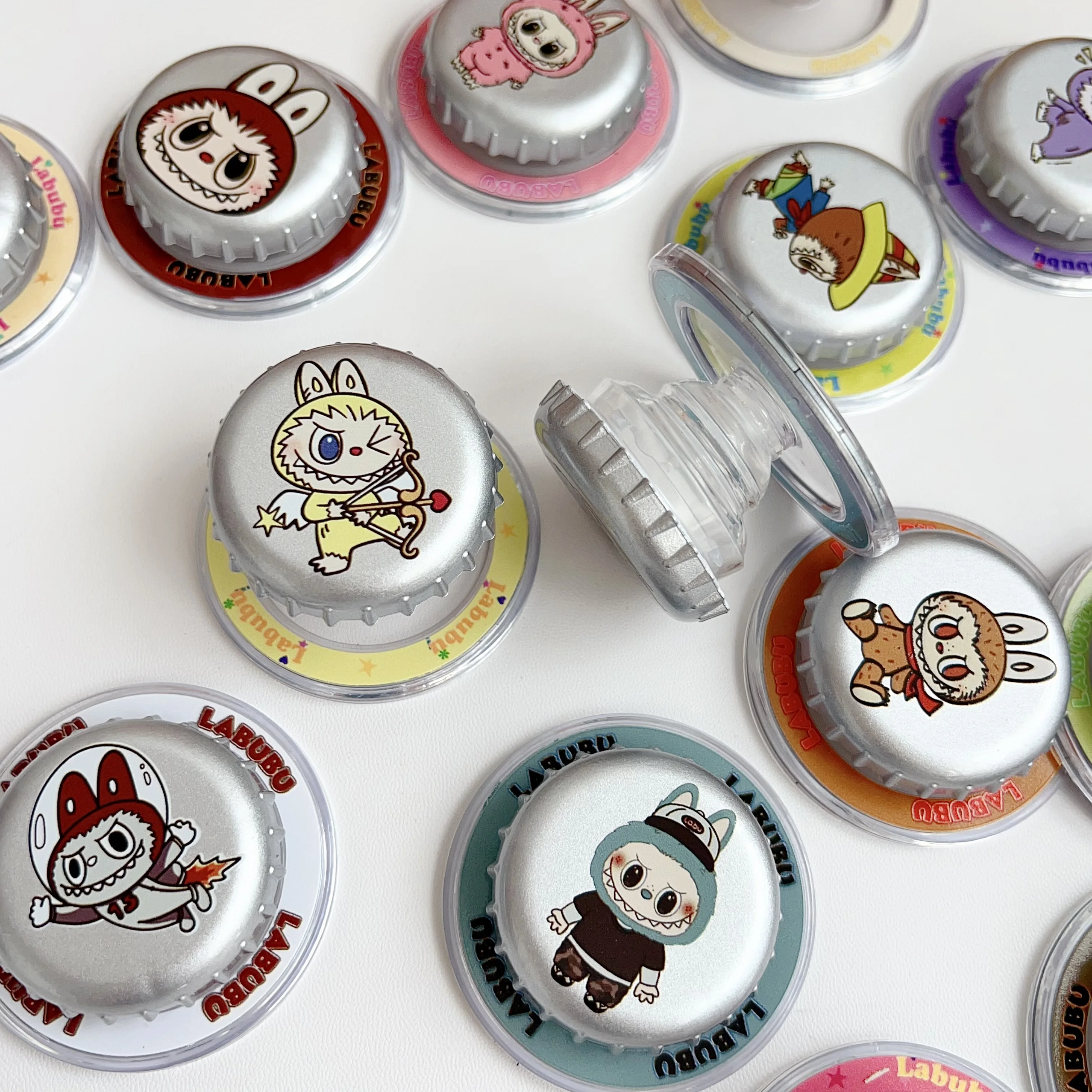 

Macaron Bottle Cap Silicone Magnetic Holder Acrylic Phone Grip Tok Detachable Bracket For Magsafe Phone Case Cute Stand Support