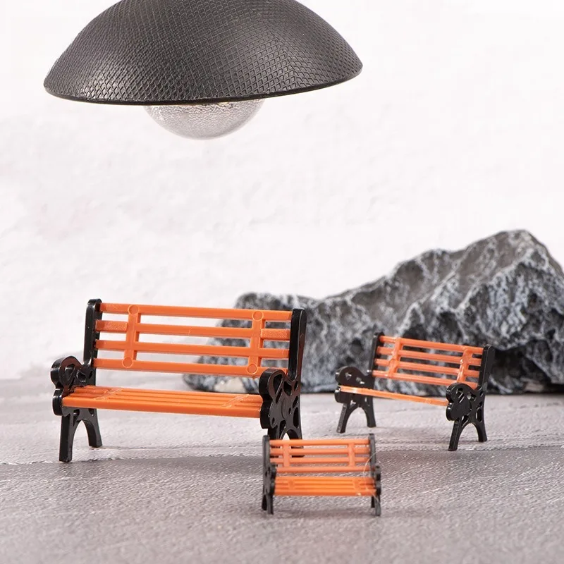 Mini Dollhouse Bench Park Rocking Chair Bench Stool Dolls House Furniture Accessories Fairy Garden Courtyard Home Decor Crafts