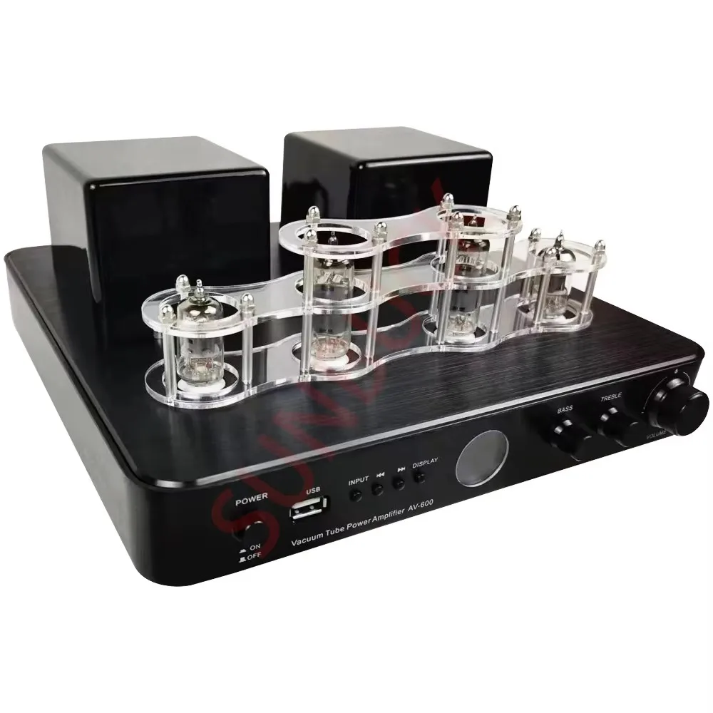 AIYIMA SMSL AV600 fibre coaxiale USB RCA Bluetooth amplificateur de puissance 2.1 80W stéréo 6K4 amplificateur à Tube électronique sous vide amplificateur Audio