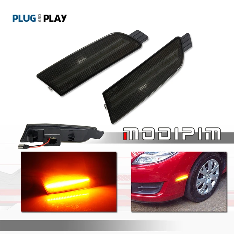 

Amber / White LED Car Front Bumper Side Marker Lights Kit For Mazda 6 2009 2010 2011 2012 2013 Turn Signal Lights Parking Light