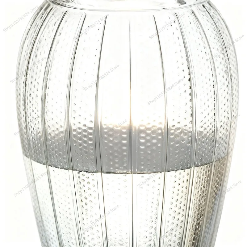 For dining table decoration lantern glass vase Nordic creative green plant vase light luxury desktop ornament