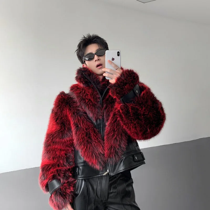 معاطف رجالية عصرية من الجلد بتصميم حافة لدغ من WTHT سترات عصرية ذات ياقة ثابتة ملونة للرجال لخريف 2025 2A2066 #4