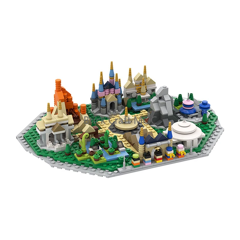 

MOC Fantasy Land Theme Park Building Blocks Set - Miniature Castle & Amusement Scene Model Kit for Kids & Adults