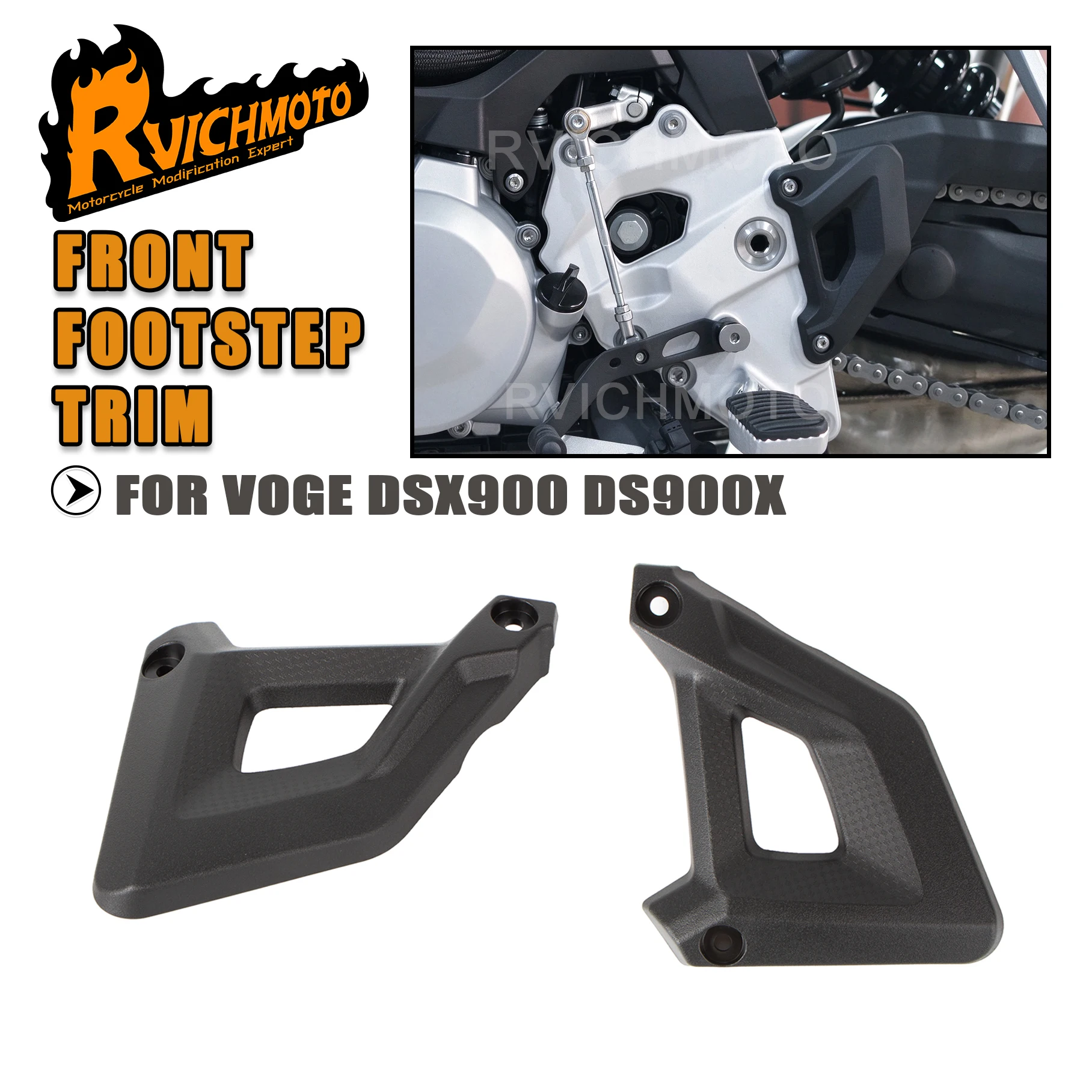 Motorcycle Front Footrest Trim Decor Panel Left & Right For VOGE DS 900 X DSX900 DSX 900 DS900X Footpeg Decoration Cover Parts