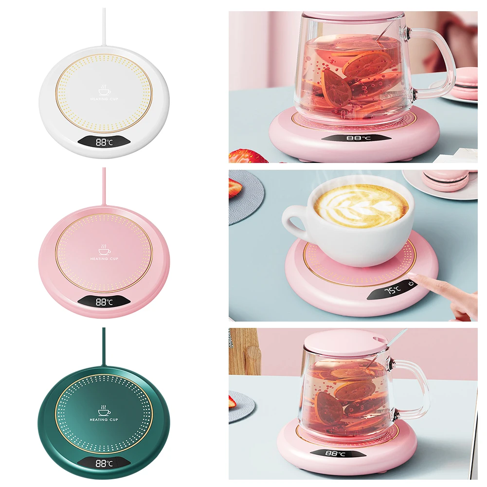 Coffee Mug Warmer 3 Temperature Setting Thermostat Coaster Auto Shut Off Smart Coffee Cup Warmer for Travel Office Desk Home Use