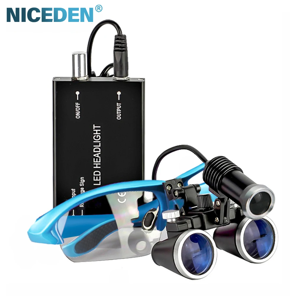 de ntal Loupe 2.5X 3.5X Magnification Binocular Surgery Surgical Magnifier With Headlight LED Light Dentist Medical Loupes Lamp