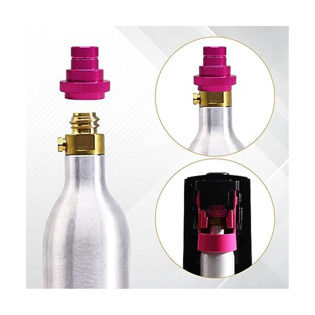 soda adapter For Terra/Art//DUO Machine Soda Adapter TR21-4 Threaded Valve Refill 2 Set (Purple)