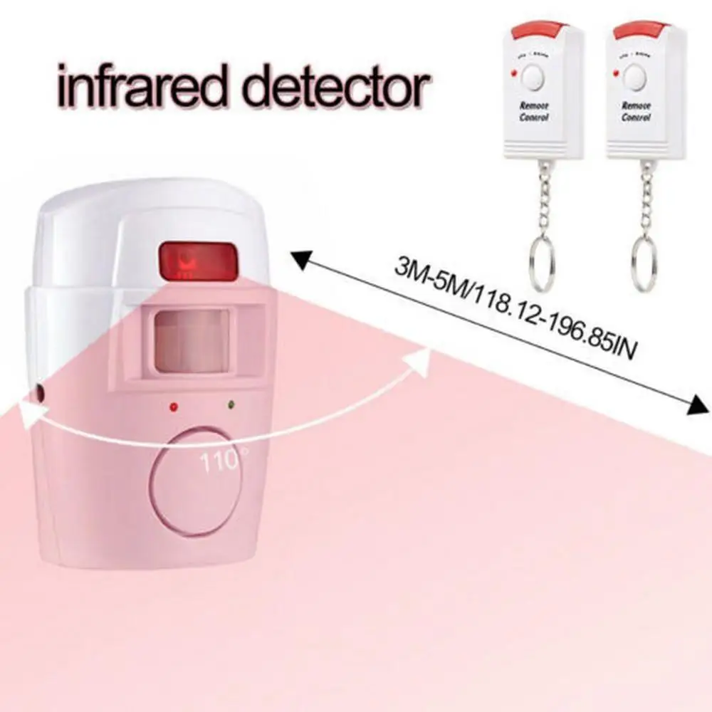 

Wireless Remote Controlled Mini Alarm with IR Infrared Motion Sensor Detector & 105dB Loud Siren For Home Security Anti-Theft