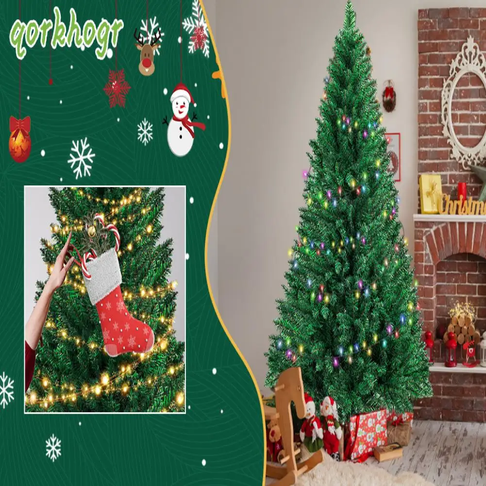 Árbol de Navidad artificial de 7/8 pies con puntas de rama gruesa Abeto canadiense artificial Pequeño árbol de Navidad con soporte de metal