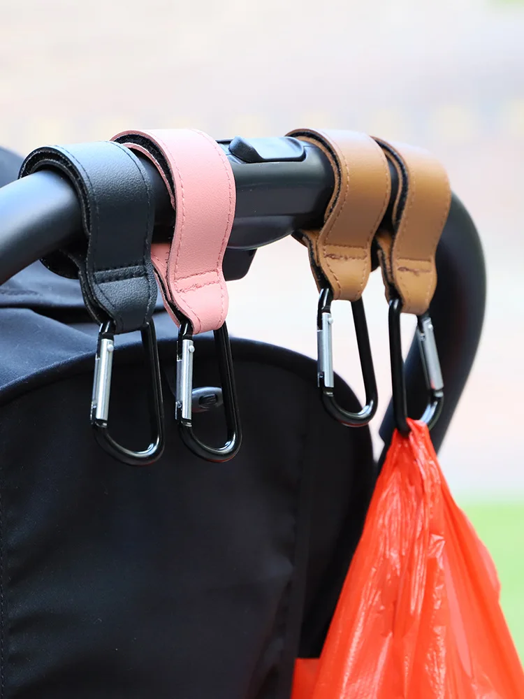 

1/2pcs PU Leather Baby Bag Stroller Hook Pram Rotate 360 Degree Rotatable Cart Organizer Pram Hook Stroller Accessories