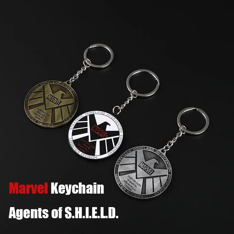 Marvel Keychain Agents of S.H.I.E.L.D. Cartoon Anime Disney Superhero The Avengers Key Ring Pendant Kids Gifts Cartoon Key Decor