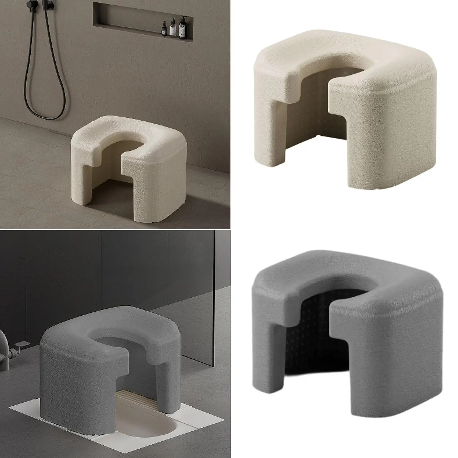Shower Chair Multipurpose Seniors Easy to Clean Stable Toilet Commode Chair
