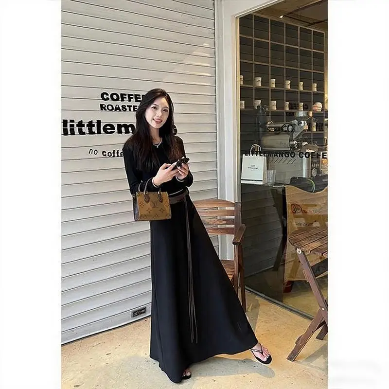 

Fashionable temperament versatile slimming A-line long skirt women French style niche high waist hanging half length skirt