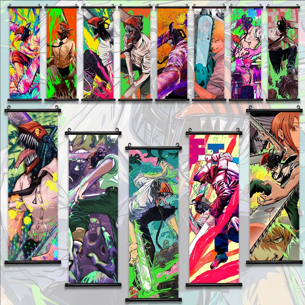 

Anime Chainsaw Man Canvas Hanging Scrolls Painting Poster Wall Home Decor Gaming Room Cafe Bar Bedroom Decoration Gift