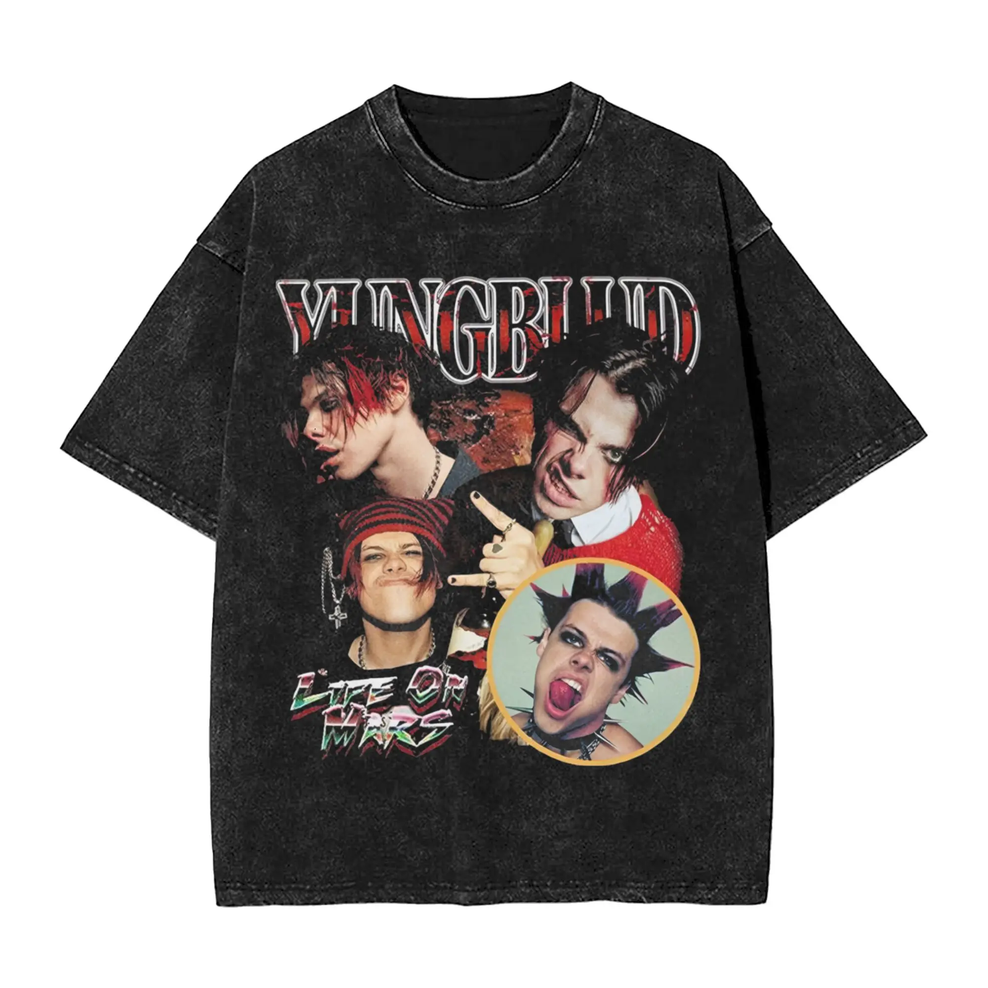 

Футболки Harajuku Yungblud Tour Bootleg Merch для мужчин и женщин, новинка 2025, альбом IDOLS, хлопковые стираные футболки, одежда