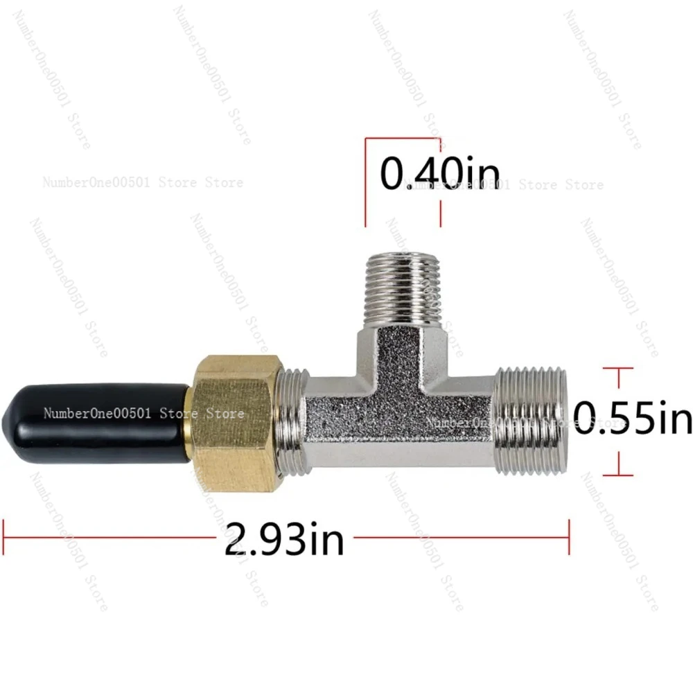 Marine Speedboat Hydraulic 3-Way Adapter w/ Rubber Sleeve 1pc For Steering Cylinder Oil Pump Forward Control Pressure Resistant