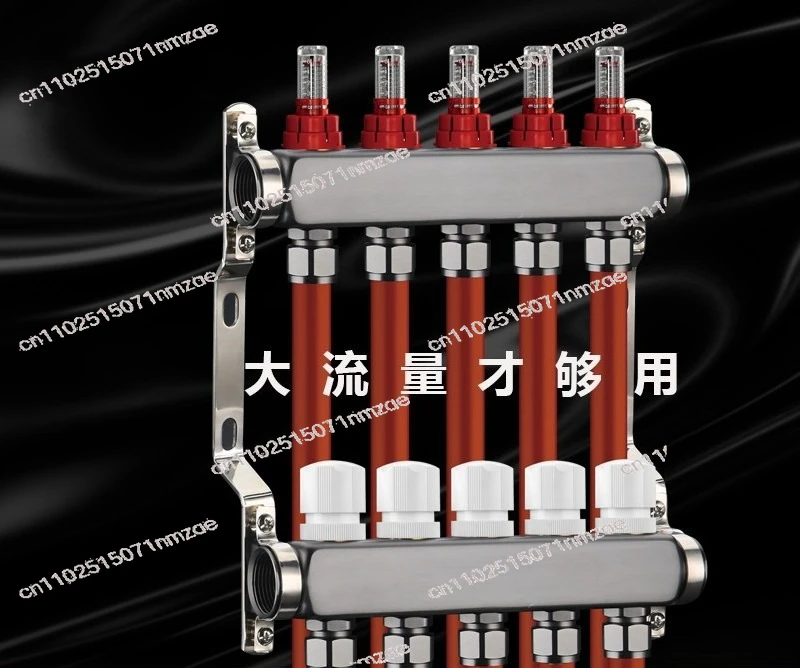 Kit Manifold Pemanas Lantai Baja Tahan Karat 304 dengan Smart Flow Meter High Flow