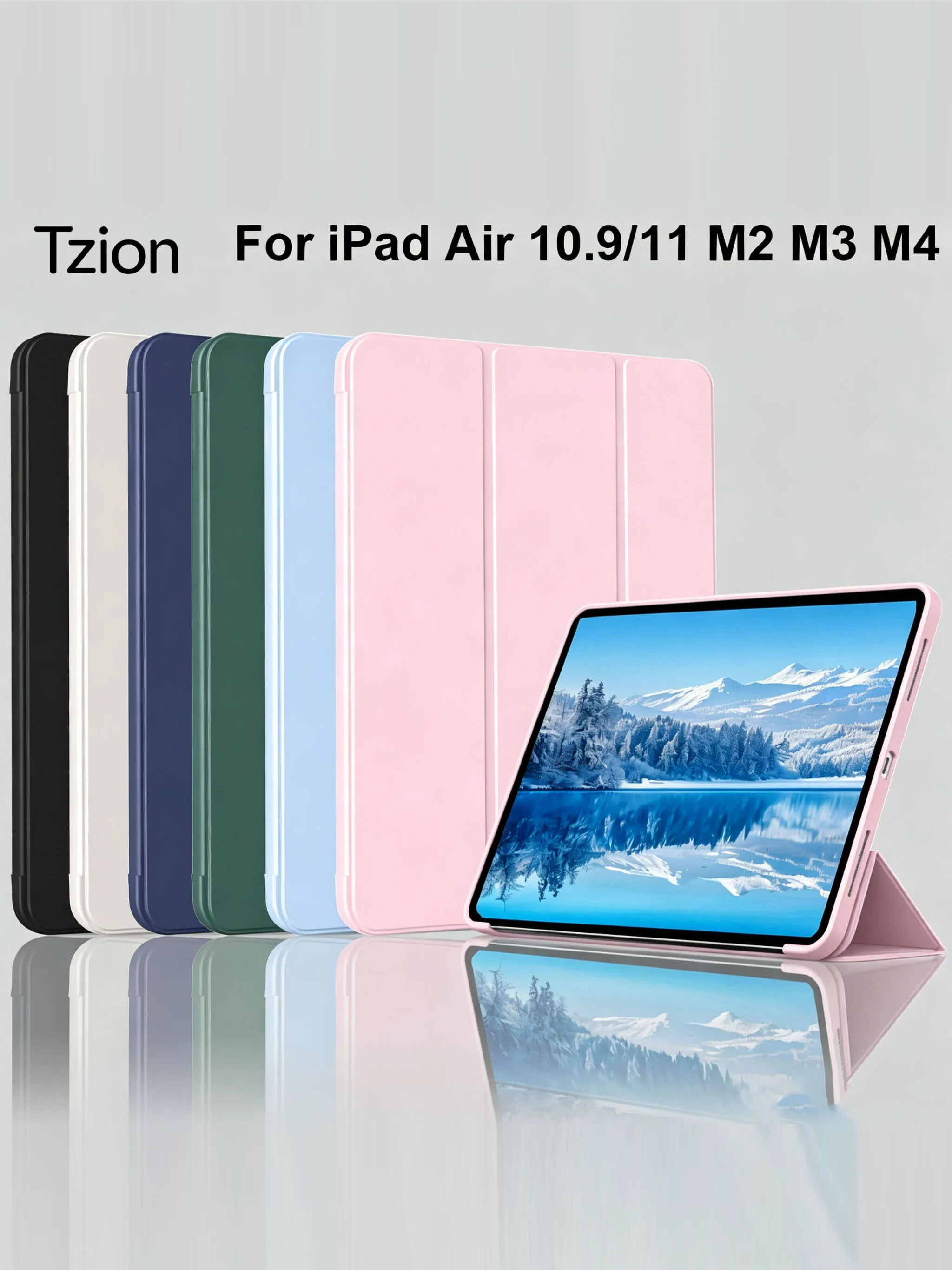 Tri-fold Flip Case For iPad Air M2 M3 M4 11inch, For iPad Air 4/5th Gen 10.9inch, Auto Wake/Sleep Soft Silicone Protective Cover