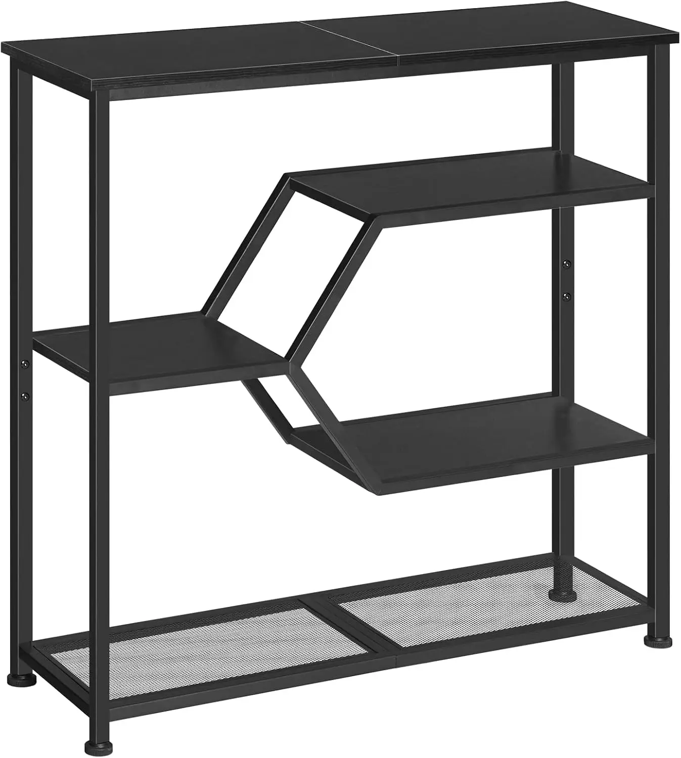 

31.5'' Narrow Long Entryway Table with 5-Tier Open Shelves, Foyer Sofa Table for Hallway, Living Room, Bedroom in Black
