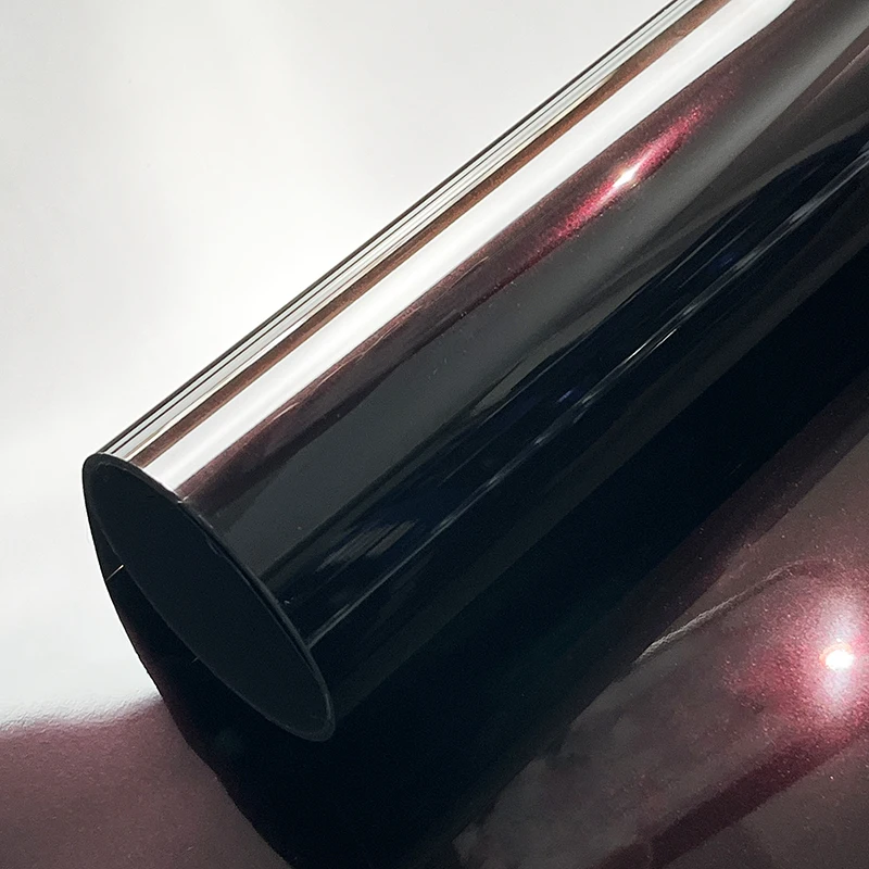 

Highest Quality PET Ultra Glossy Flowing Black Red Chameleon Vinyl Wrap Film Madeira Red Car Sticker Decal With Air Bubble Free