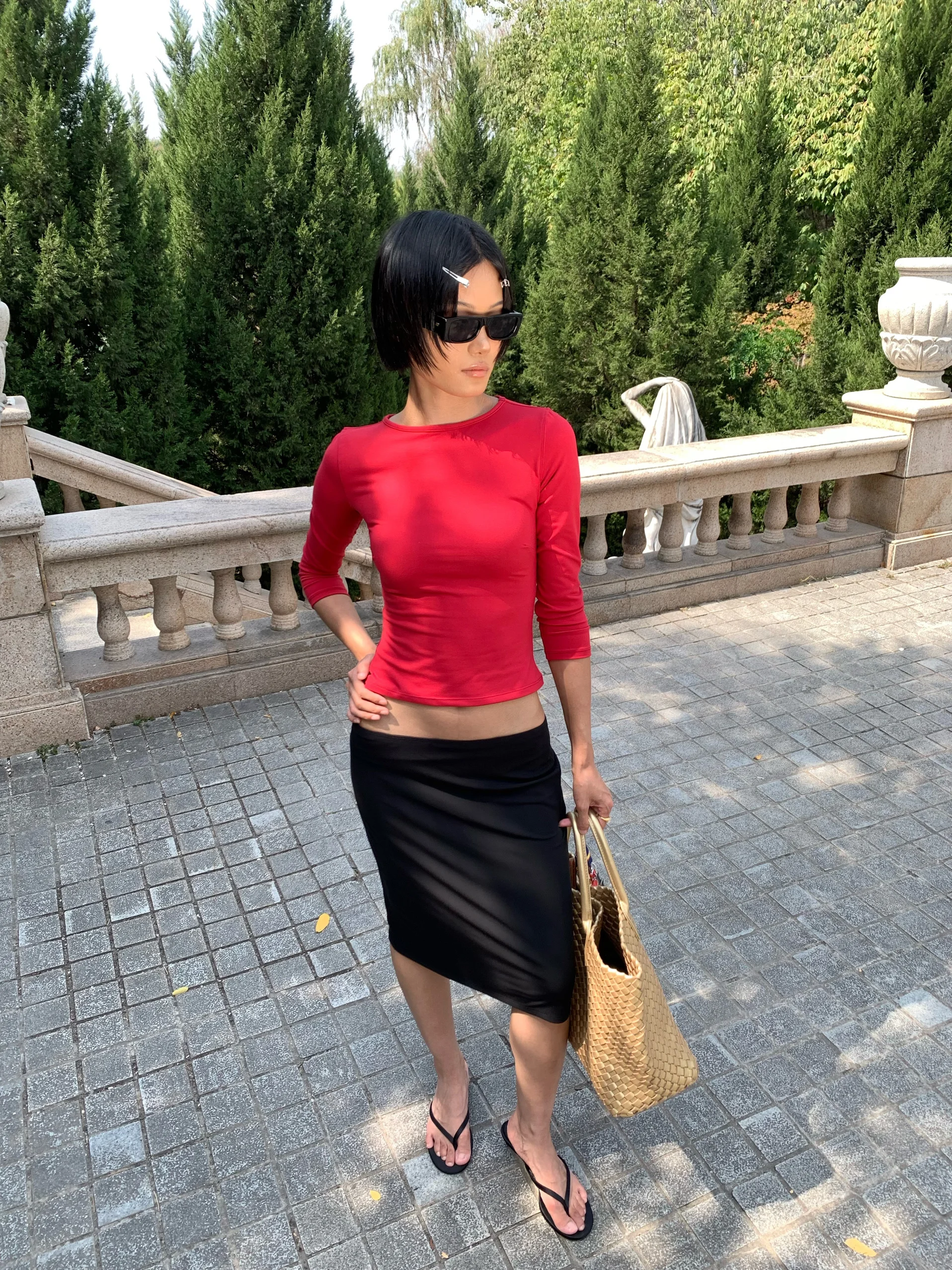 

Tank Cherry Red Women's Long-Sleeve T-Shirt, Slim-Fit Multi-Color High-Elastic Base Shirt, Cleanfit Autumn Top