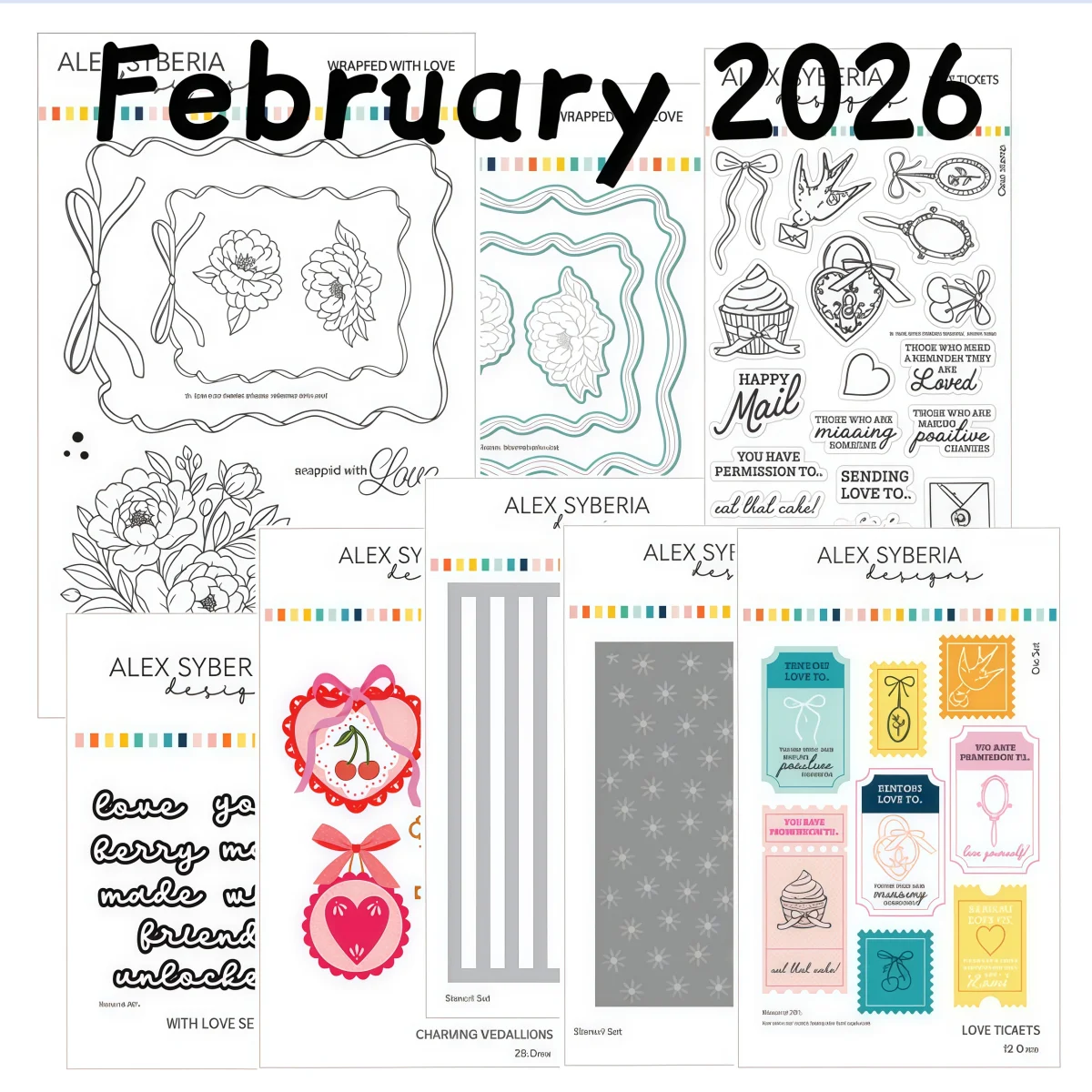 February 2026 Release Metal Cutting Dies Clear Stamps Stencil for DIY Decorating Scrapbook Paper Album Craft Valentine's Day