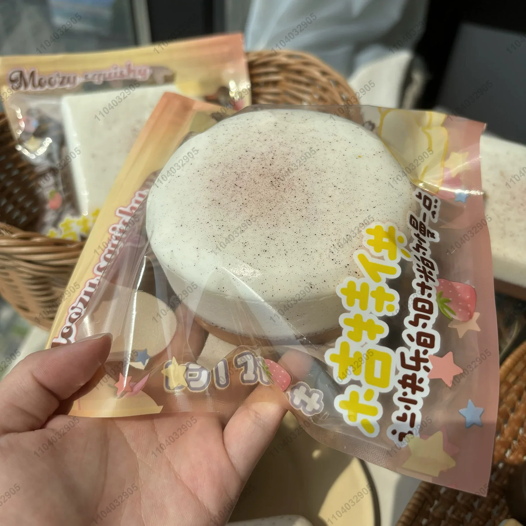 Rice Cake Slow Rising Squishy Chocolate Double-Sided Sticky Rice Cake Slow Rebound Cake Bread Stress Release Hand Relax Toy