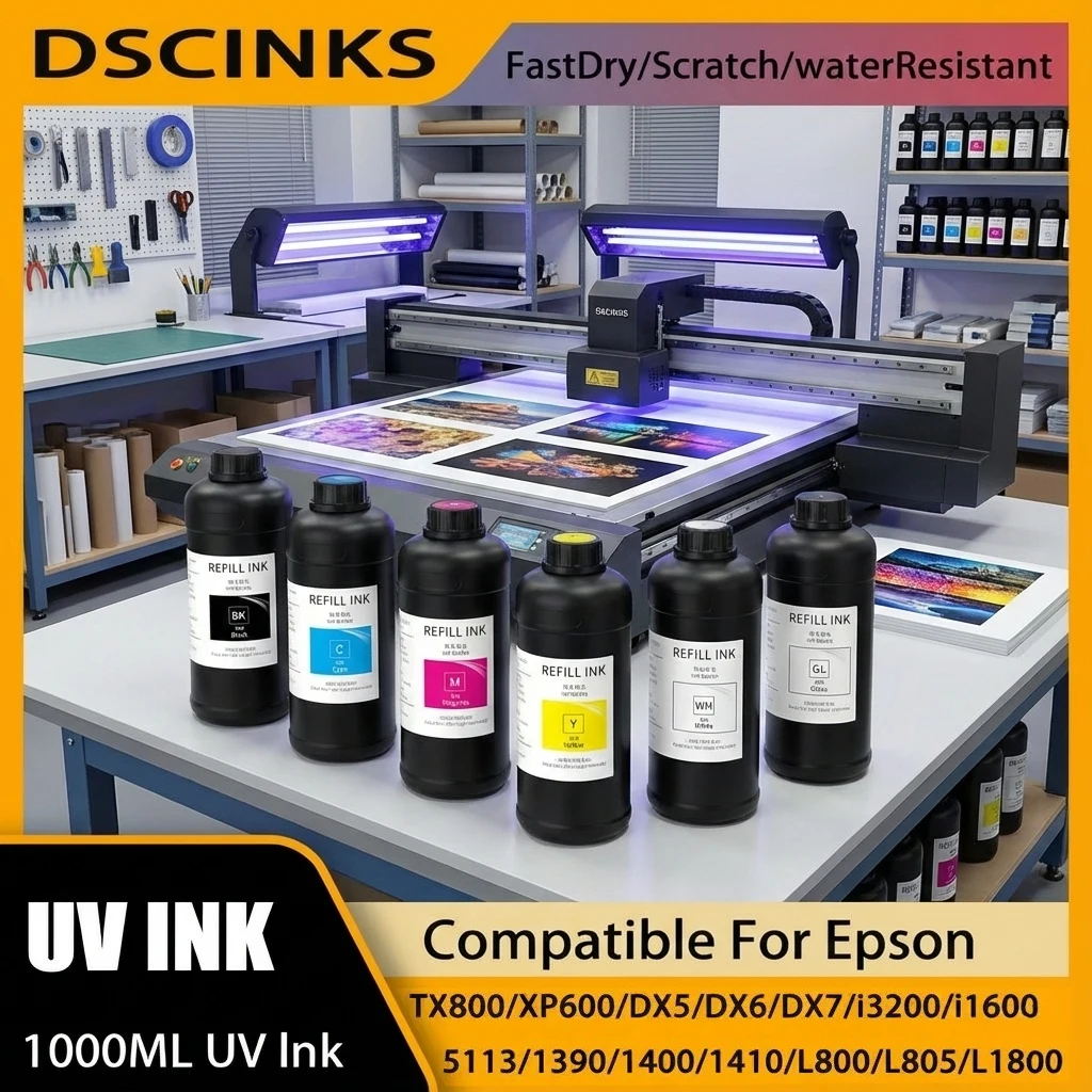 

1000ml/bottle UV Ink For Epson DX5 DX7 DX10 XP600 TX800 XP-600 TX-800 L800 L805 L1800 R290 R300 1390 1400 1410 1430 UV Printer
