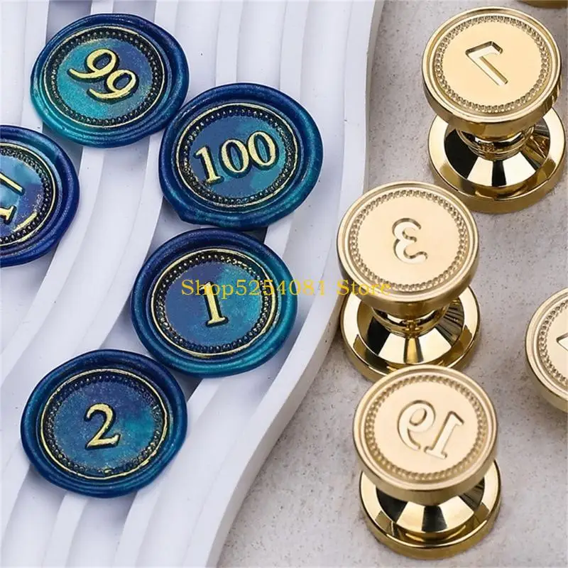 AXYC Sealing Wax Stamp Number Series Wax Seal Stamp for Christmas Card Decorations