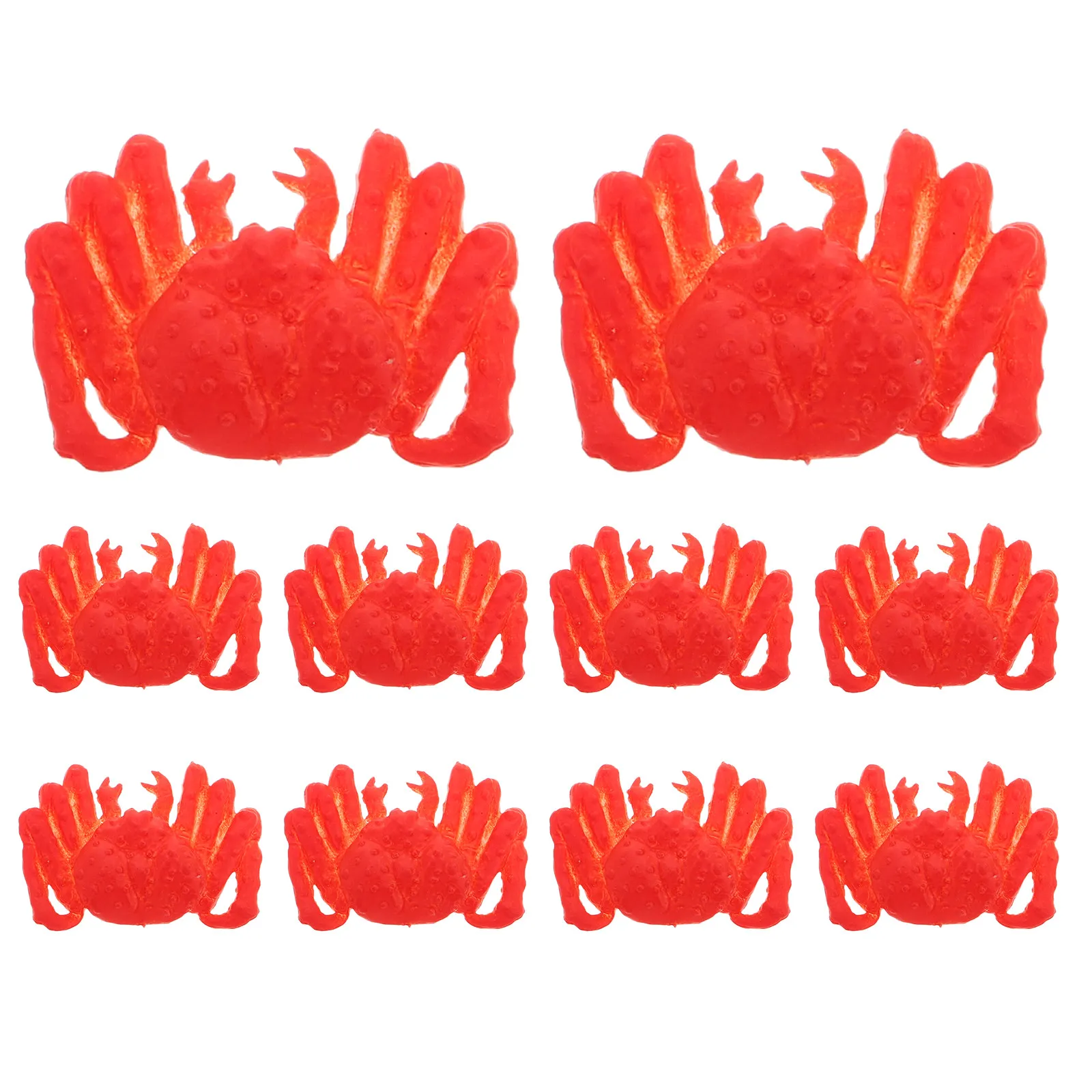10Pcs Lifelike Mini Crab Resin Decorative Sea Animal Prop for Culinary Theme Kitchen Restaurant Tabletop Display Food