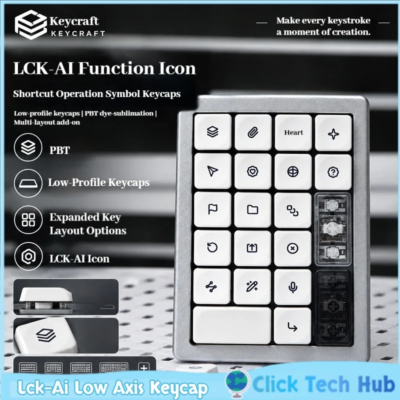 Lck-Ai Low Axis Keycap Function Icon Shortcut Operation Symbol Pbt  Multi Column Supplementary Mechanical Keyboard Keycap