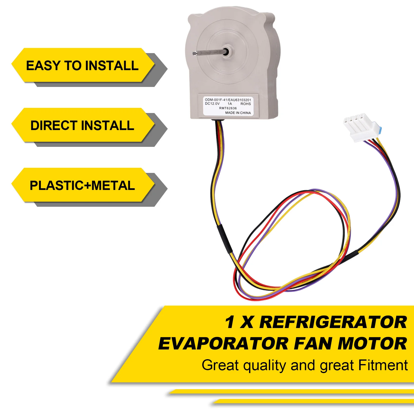 EAU 63103201   Motore della ventola dell'evaporatore del frigorifero per LG Kenmore Parte di ricambio per la riparazione del motore della ventola del frigorifero mini frigorifero-LITE