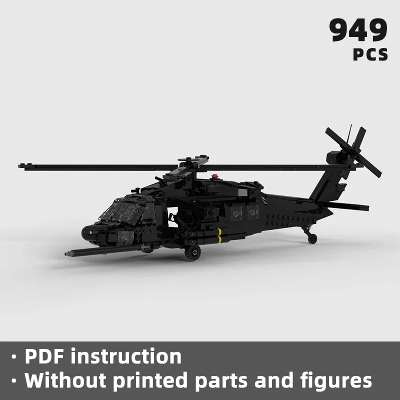 

realistic UH-60L Blackhawk helicopter attack bricks military combat aircraft blocks rotorcraft aviation army moc US U.S. display
