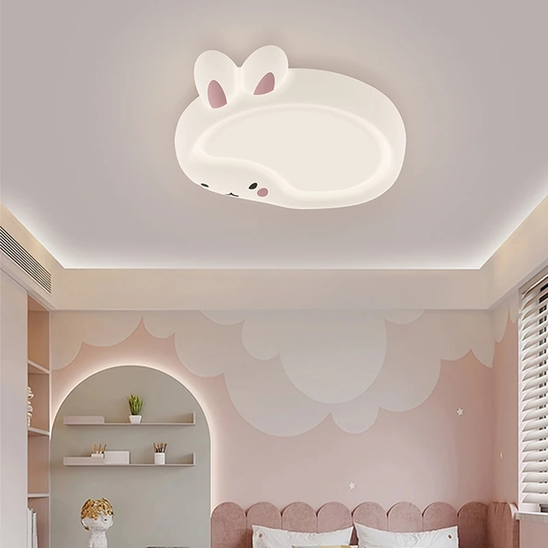 Modern LED Ceiling Lamp Rabbit Bear Ceiling Lamp Creative Cartoon Living Room Bedroom Corridor Balcony Lighting Lamps