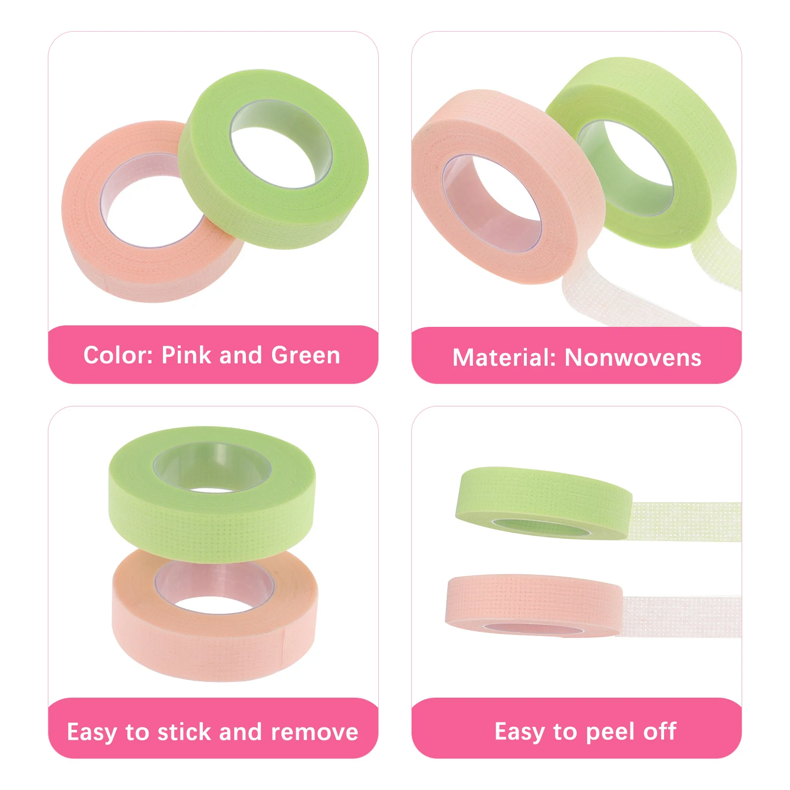 

5 Rolls Eyelash Tapes Roll Elastic Skin Friendly Comfortable Use for Beauty Shop DIY Eyelash Tape Adhesive Fabric Tape