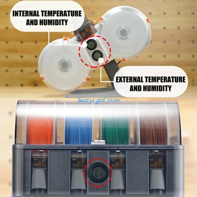 

C7AB Temperature Control Dryer Box Hygrometer for 3D Printing Materials Storage