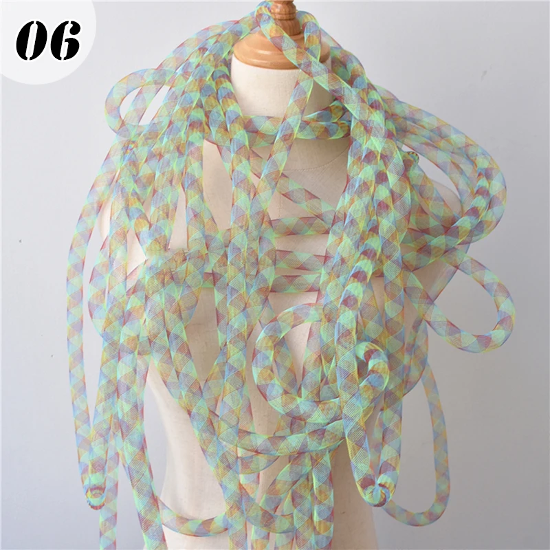 1 メートルのグラデーションカラー弾性メッシュチューブ頭飾りモデリング材料中空手作りデザイン衣類装飾アクセサリーメッシュチューブ