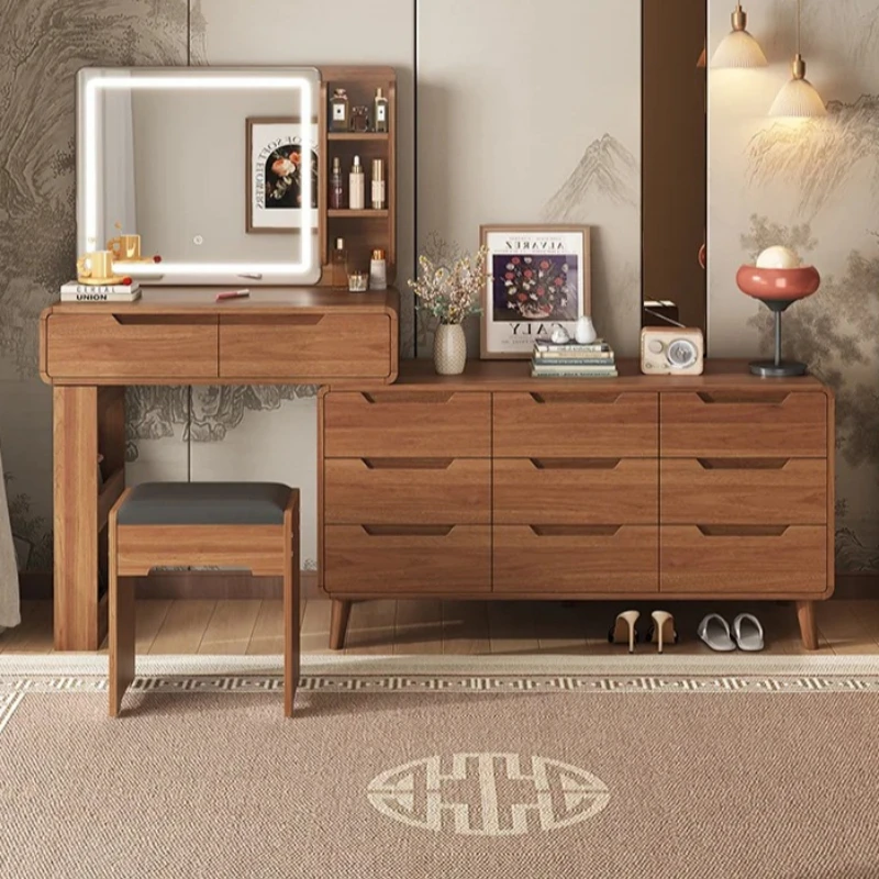 

Accessories Chair Dressing Table Cheap Girl Beauty Wood Shelf Bedside Vanity Table Cosmetics Mesa De Maquillaje Home Furniture