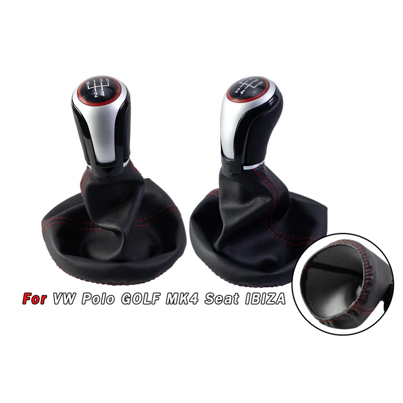 For Volkswagen Golf dust cover, handball integrated 5-speed shift lever, leather-wrapped red line gear head