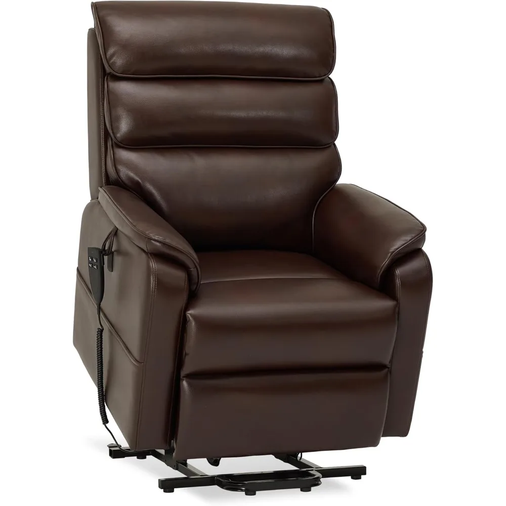 Lay Flat Lift Recliner Chair Heat Massage Dual Motor Infinite Position Up to 300 LBS Electric Power Lift Recliners, Medium